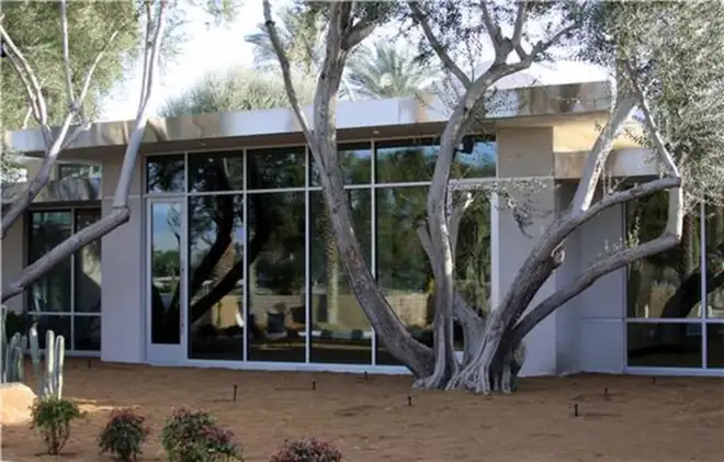 Commercial storefront glazing on a valley building